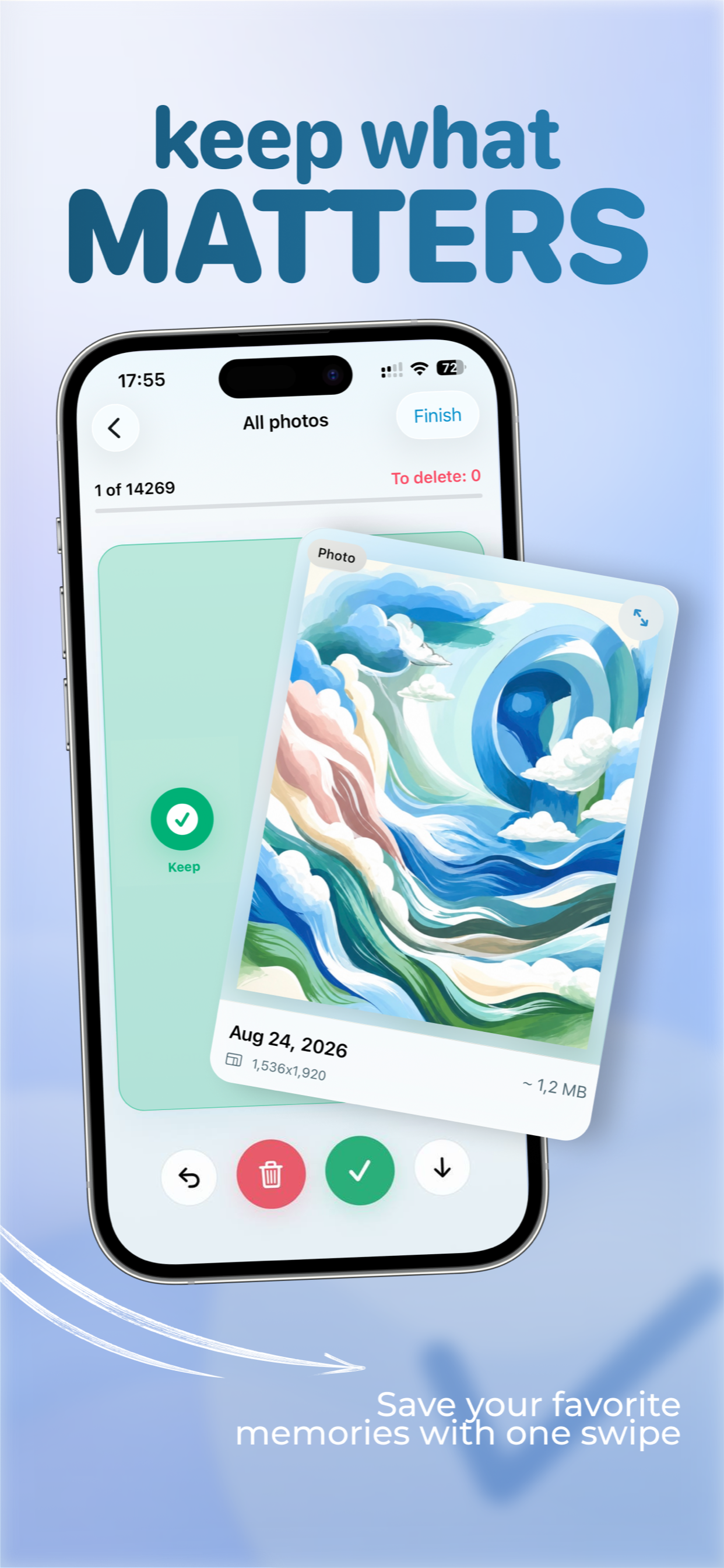 OnlyKeep: save your favorite memories with one swipe
