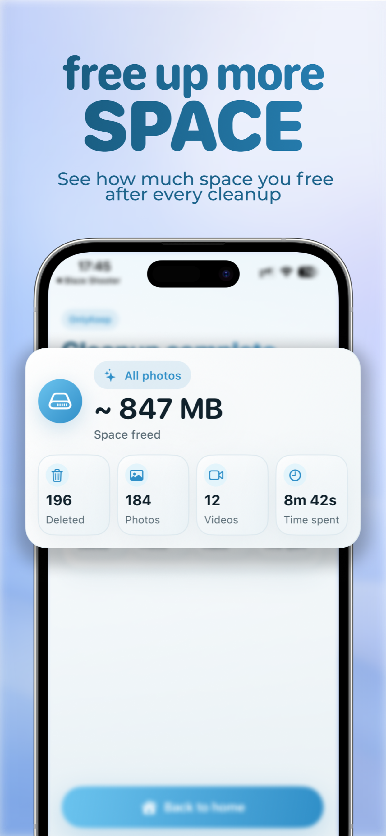 OnlyKeep: see how much space every cleanup frees